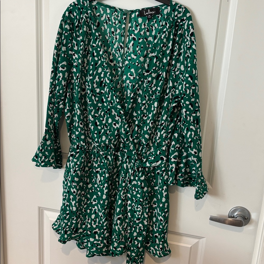 Green Leopard Print Romper by Lulus